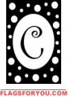 C - Black Tie Monogram Garden Flag