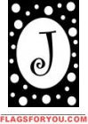 J - Black Tie Monogram Garden Flag