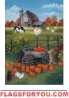 Autumn Barn House Flag