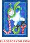 Snowman Joy House Flag