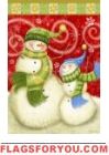 Swirling Snowmen Garden Flag