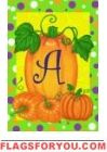Pumpkins & Polka Dots A - Monogram Garden Flag