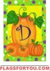 Pumpkins & Polka Dots D - Monogram Garden Flag