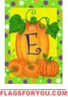Pumpkins & Polka Dots E - Monogram Garden Flag