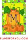 Pumpkins & Polka Dots M - Monogram Garden Flag