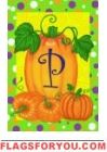Pumpkins & Polka Dots P - Monogram Garden Flag