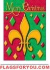 Fleur d lis Christmas Garden Flag