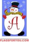 Jolly Snowman A - Monogram Garden Flag