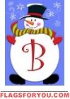Jolly Snowman B - Monogram Garden Flag