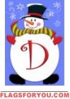 Jolly Snowman D - Monogram Garden Flag