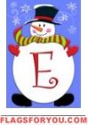 Jolly Snowman E - Monogram Garden Flag