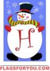 Jolly Snowman H - Monogram Garden Flag