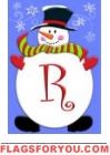 Jolly Snowman R - Monogram Garden Flag