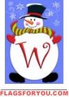 Jolly Snowman W - Monogram Garden Flag