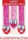Hearts and Bows Applique Garden Flag