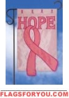 Pink Ribbon Hope Applique Garden Flag