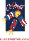 Firecrackers Celebrate Applique Garden Flag