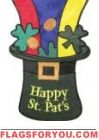 St.Pat's Hat Applique Garden Flag