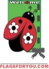 Ladybug Welcome Applique Garden Flag