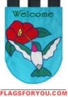 Hummingbird Heaven Applique Garden Flag