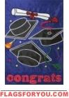Congrats Hats Applique Garden Flag