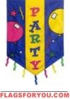 Party Streamers Applique Garden Flag