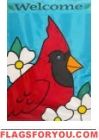 Cardinal Close Up Applique Garden Flag