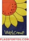 Sunflower Close Up Applique Garden Flag