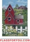 Birdhouse Barn Garden Flag