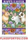 Bunnies and Eggs Garden Flag