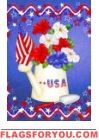 Patriotic Petunias Garden Flag