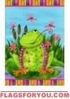 Happy Frog Garden Flag