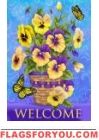 Pansy Pots Garden Flag