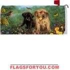 Pups and Flowers Mailbox Cover