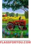Tractor Critters Garden Flag