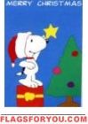 Christmas Star Snoopy House Flag