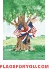 Patriotic Oak Garden Flag- 2 left