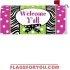 Welcome Y'all Zebra Stripe Mailbox Cover