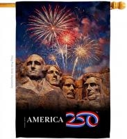 Mount Rushmore USA 250th House Flag
