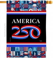 Birthday USA 250 House Flag