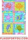 Seaside Collage Garden Flag