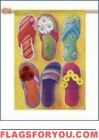 Floral Flip Flops House Flag