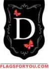 Butterflies Dance Monogram Garden Flag - D