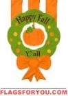 Happy Fall Y'all Wreath Applique Garden Flag