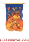 Pumpkin with Leaves House Flag