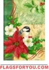 Christmas Chickadee Garden Flag