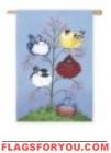 Spring Portly Birds House Flags