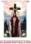 Jesus with Cross Garden Flag