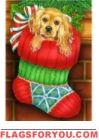 Puppy in Stocking House Flag