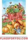 Pumpkin Wheelbarrow Garden Flag